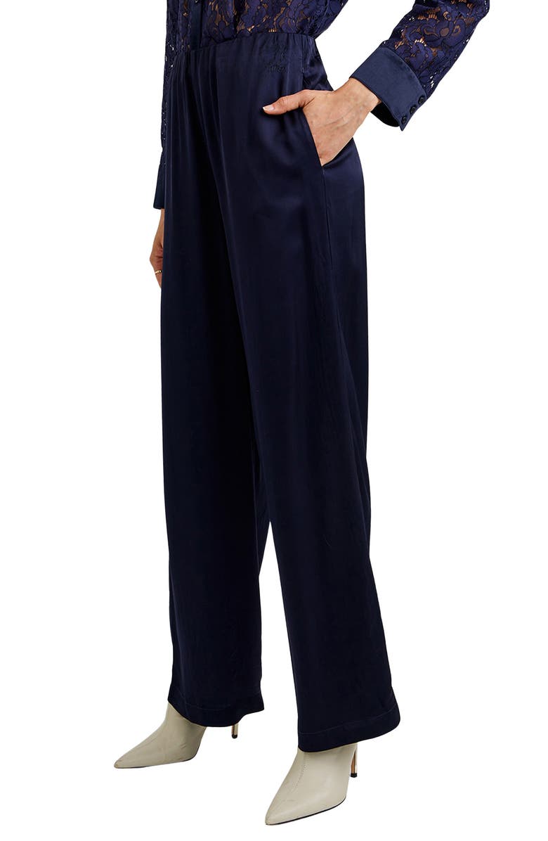 Bella Dahl Sleek Wide Leg Pull-On Pants, Alternate, color, Midnight Sky