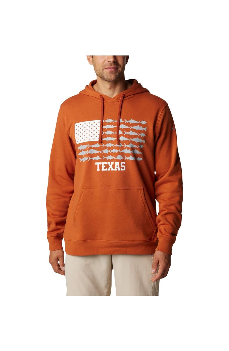 Columbia Men's Columbia Burnt Orange Texas Longhorns PFG Fish Flag II Pullover Hoodie, Alternate, color, Burnt Orange