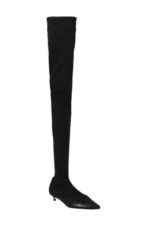 Stretch Over-the-Knee Kitten Heel Boot (Women)