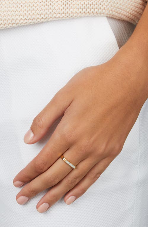 Monica Vinader Diamond Signature Ring In Gold