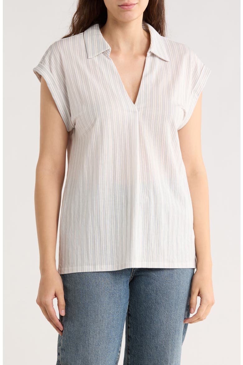 Short Sleeve Knit Top, Main, color, LILAC STRIPE