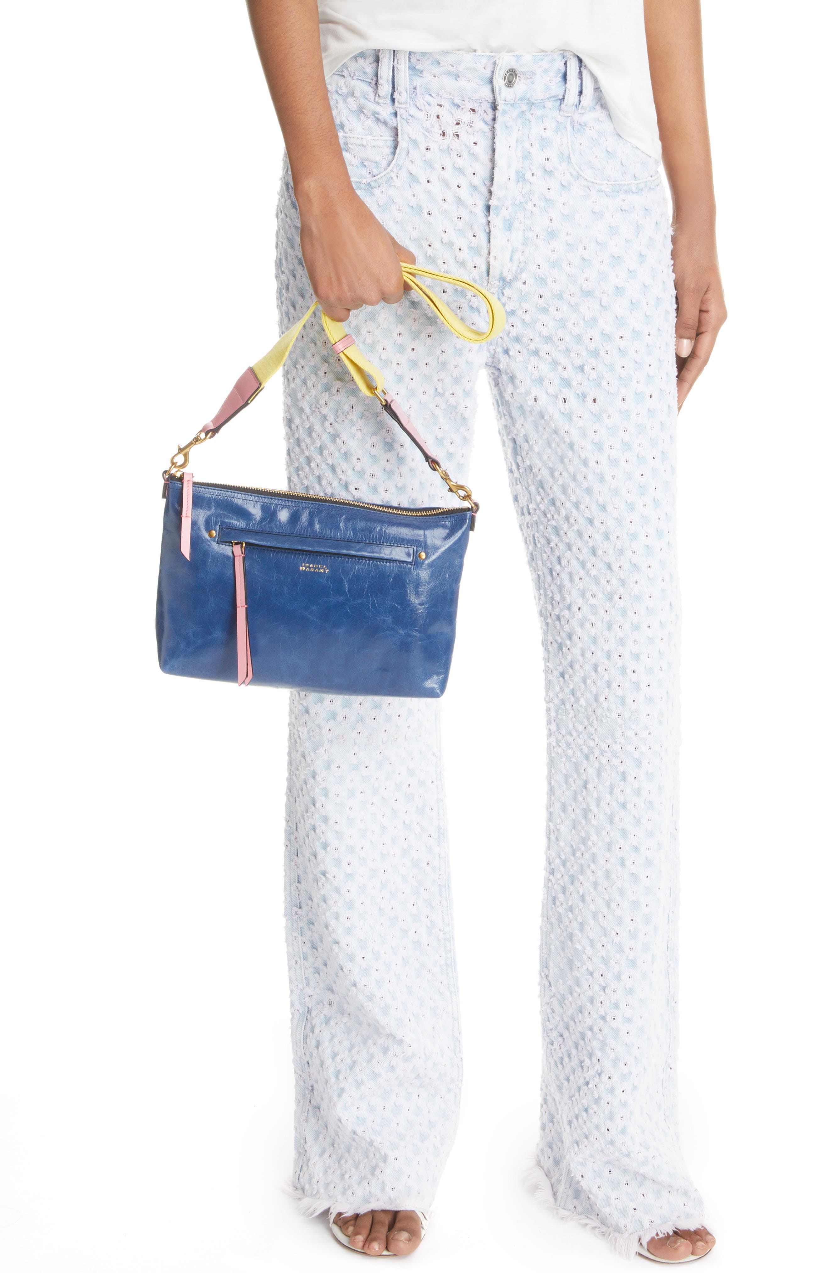 Isabel Marant Nessah Leather Shoulder Bag, Alternate, color, 