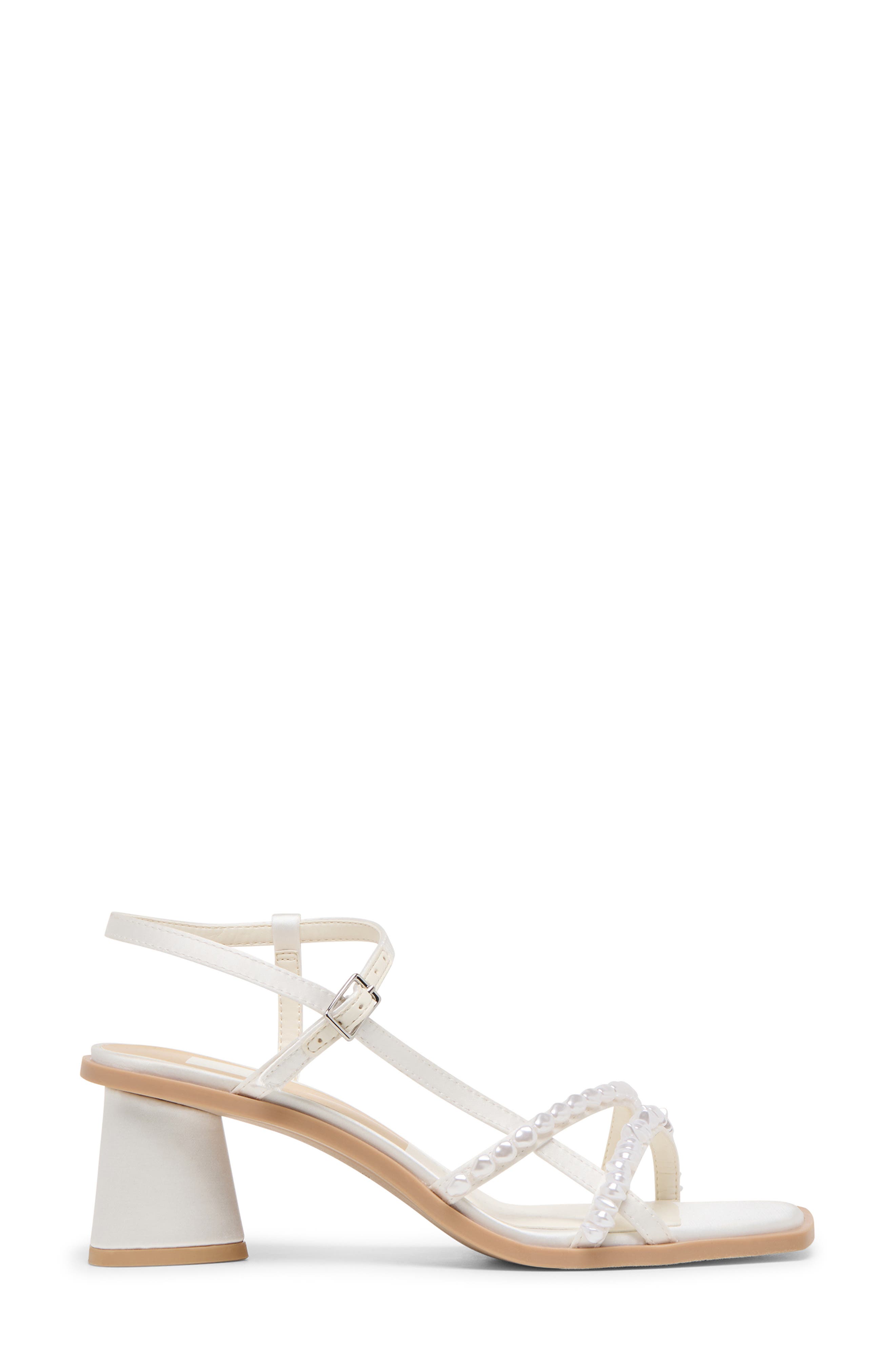 Dolce Vita Belita Embellished Sandal, Alternate, color, True White Satin
