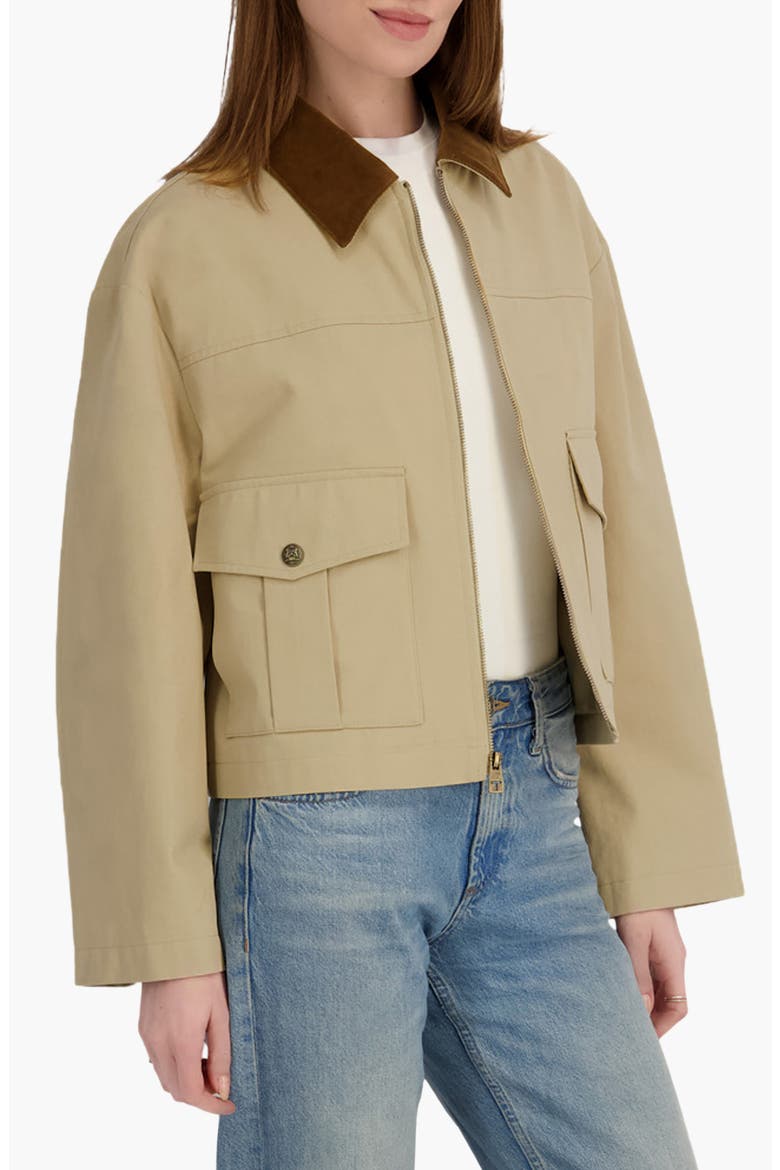 Deia Corduroy Collar Cotton Barn Jacket, Main, color, ECRU