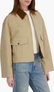 Tahari Deia Corduroy Collar Cotton Barn Jacket