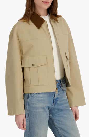 Tahari Deia Corduroy Collar Cotton Barn Jacket