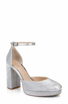 Jewel Badgley Mischka Stephanie Ankle Strap Platform Pump
