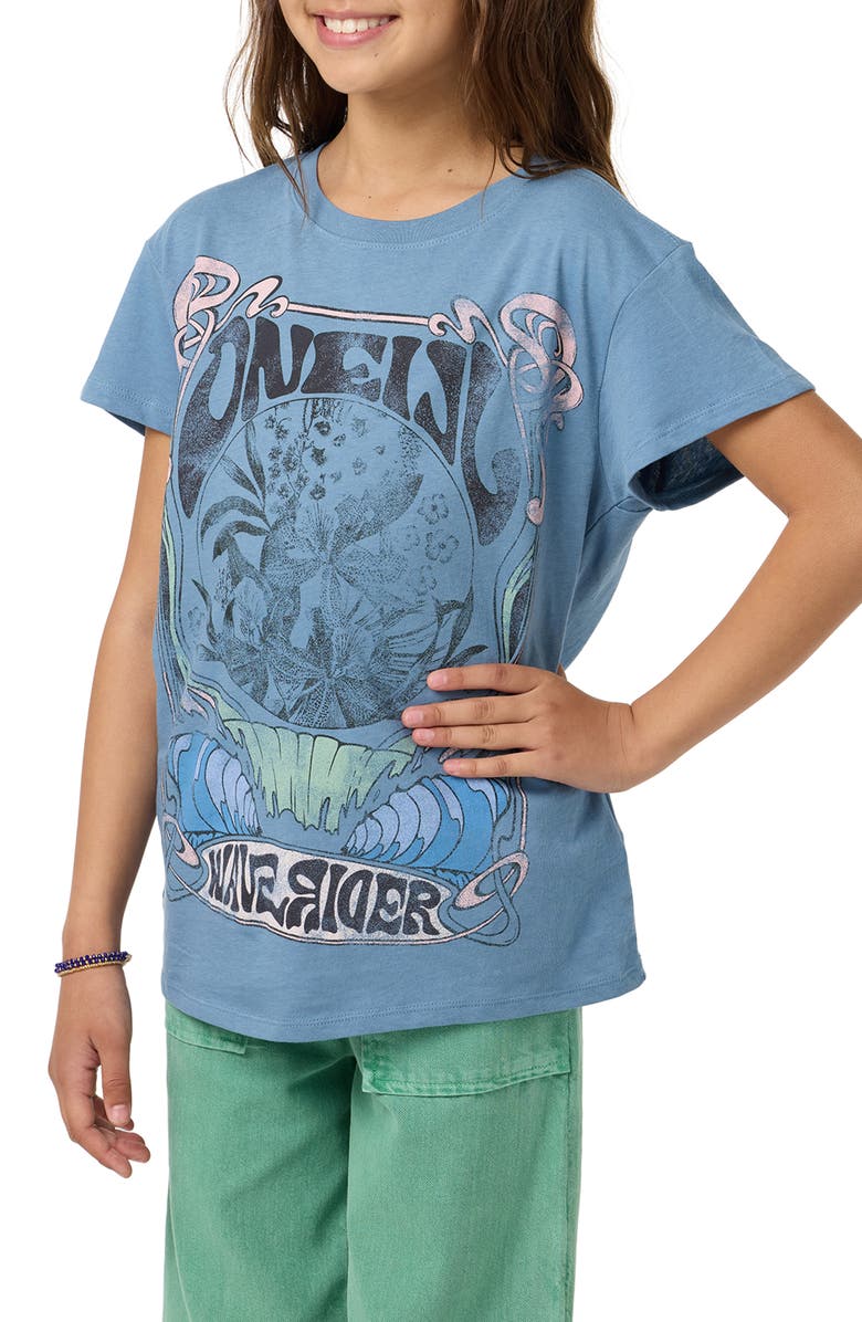 O'Neill Kids' Wave Rider Cotton Oversize Graphic T-Shirt, Alternate, color, Captains Blue