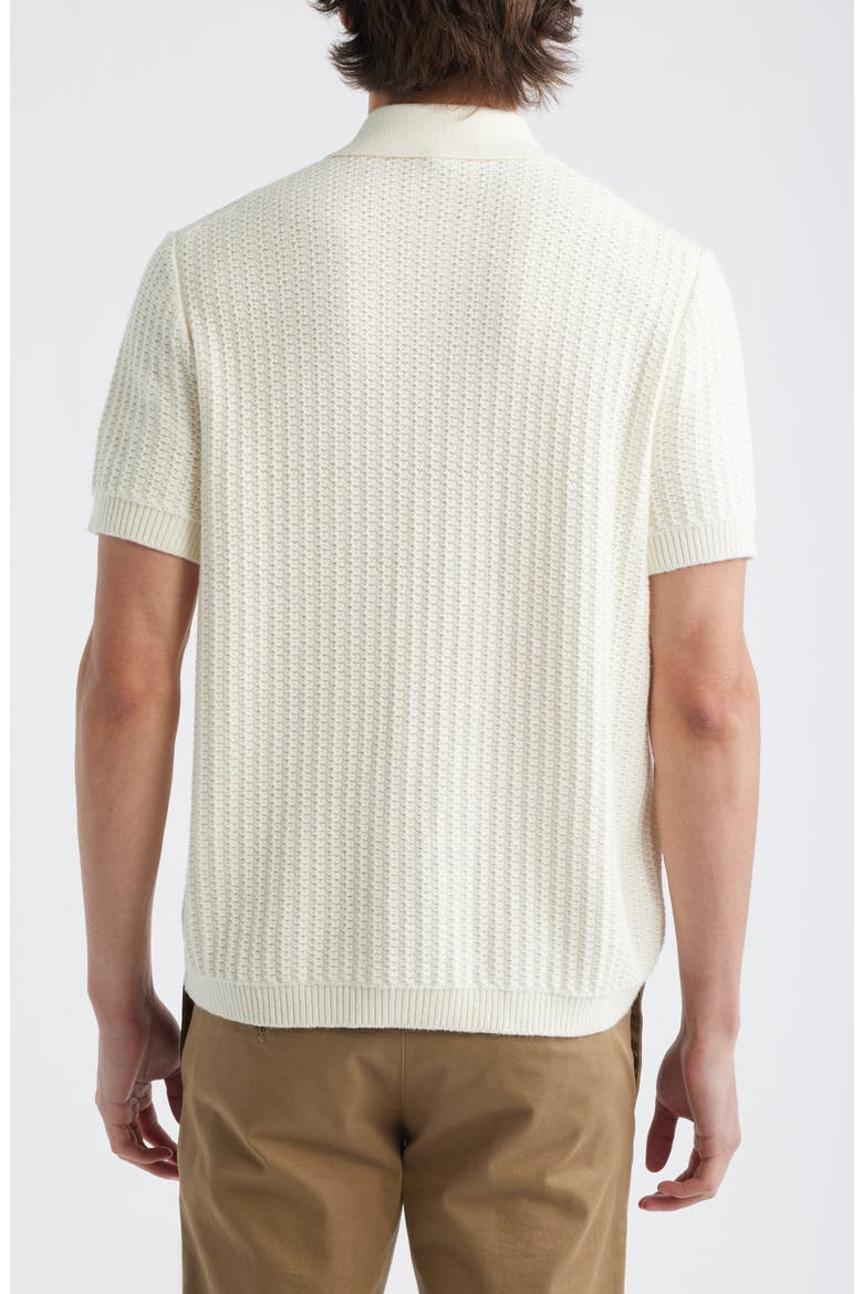 Short Sleeve Cashmere & Cotton Cardigan, Alternate, color, BLANCO