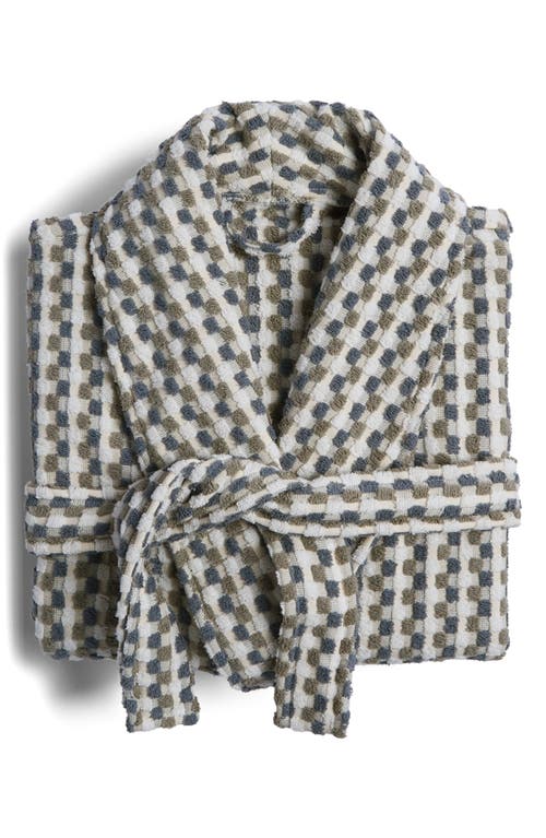 Parachute Mosaic Organic Cotton Robe In Moss And Dusk