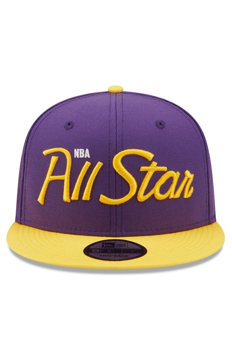Men's New Era Purple Los Angeles Lakers 2022 NBA All-Star Game Script 9FIFTY Snapback Adjustable Hat, Alternate, color, Purple