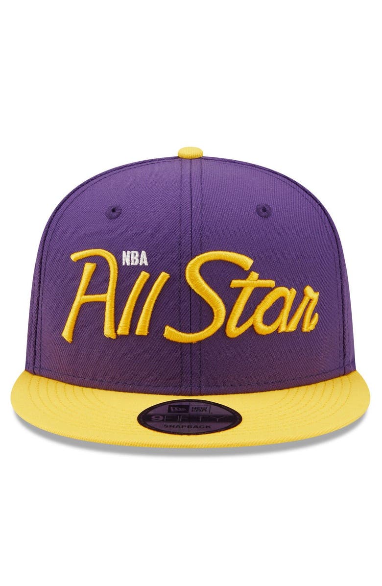 New Era Men's New Era Purple Los Angeles Lakers 2022 NBA All-Star Game Script 9FIFTY Snapback Adjustable Hat, Alternate, color,