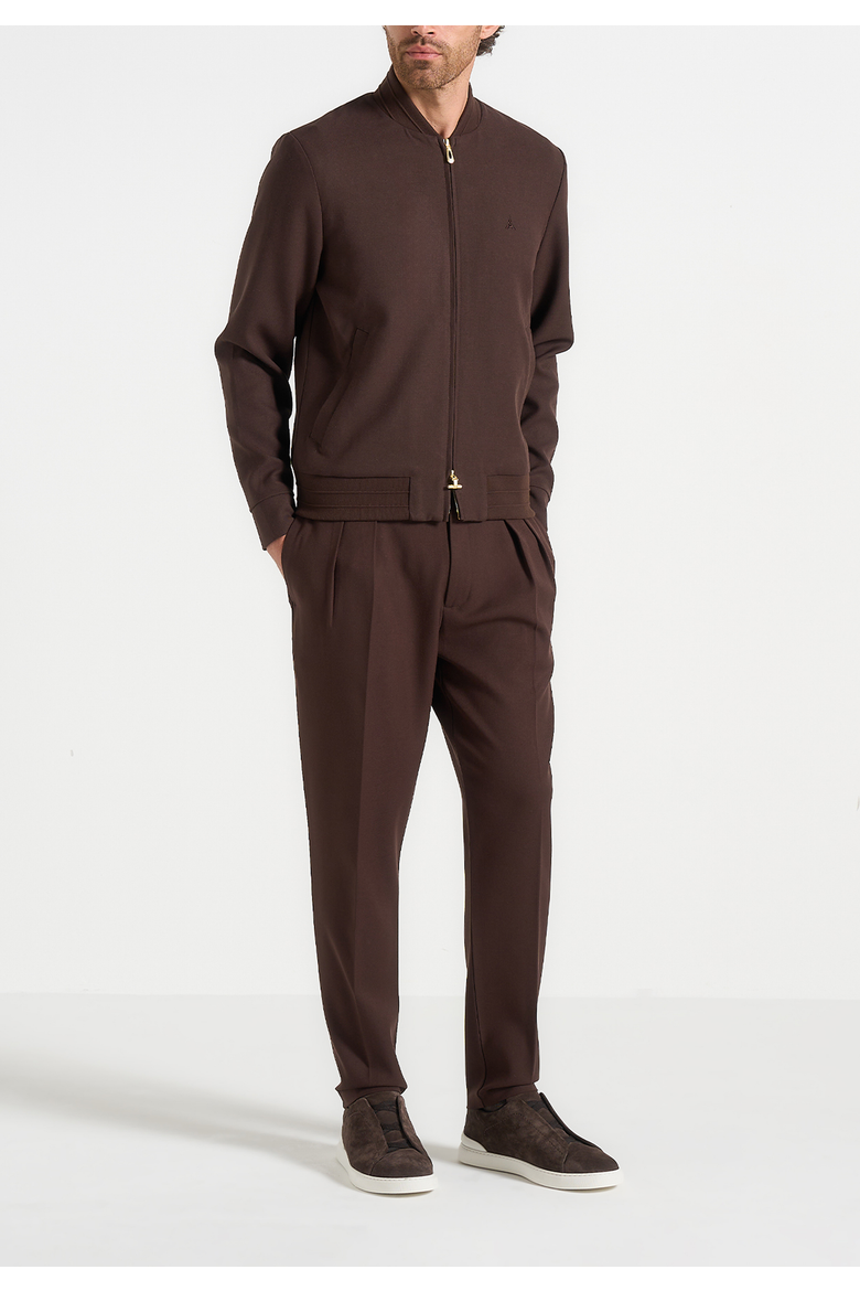 Sami - Tailored Wool Blend Bomber, Main, color, Brown