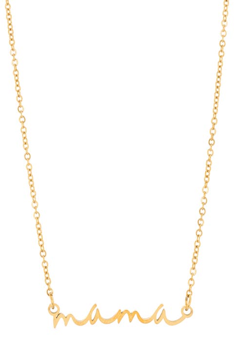 Water Resistant Cursive Mama Script Necklace
