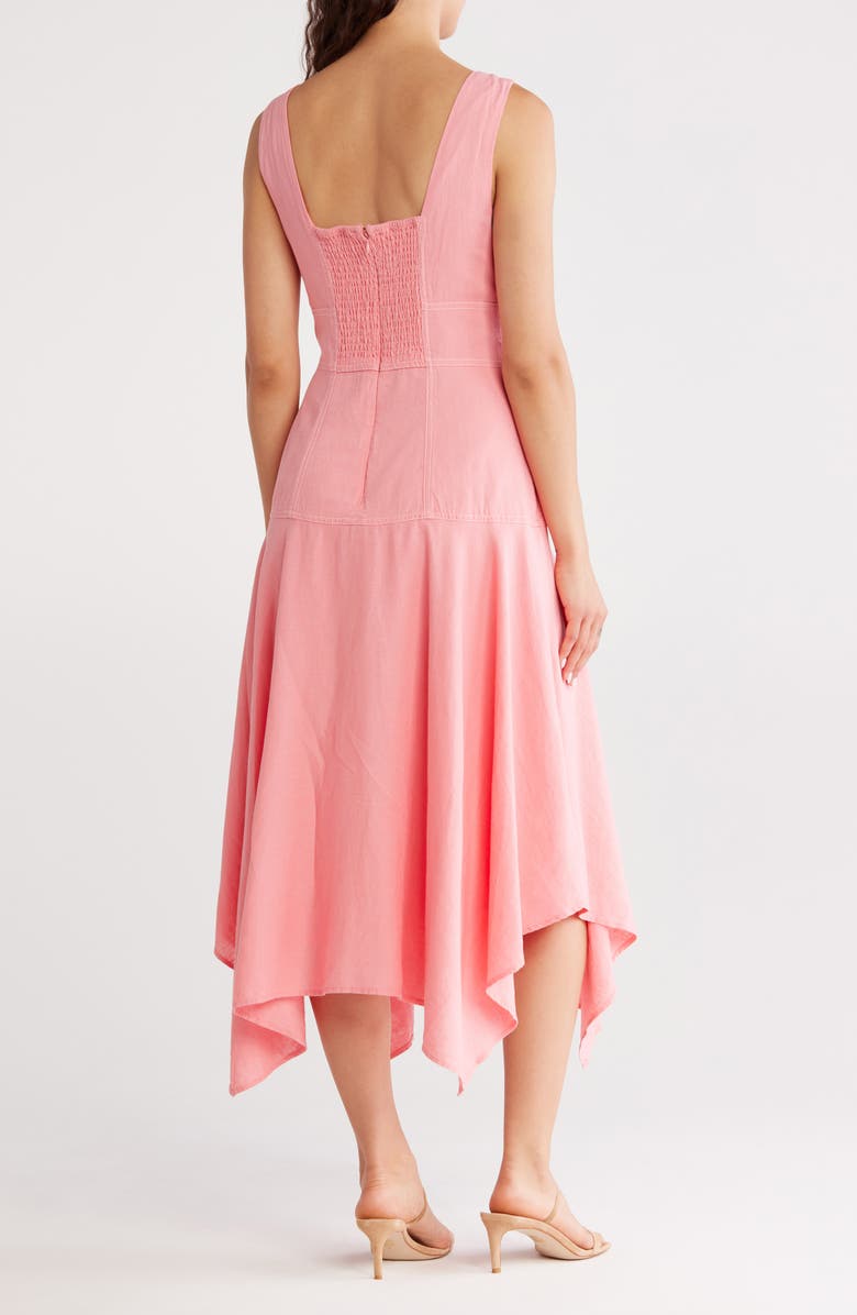 JASON WU Sleeveless Handkerchief Hem Linen Blend Dress, Alternate, color,