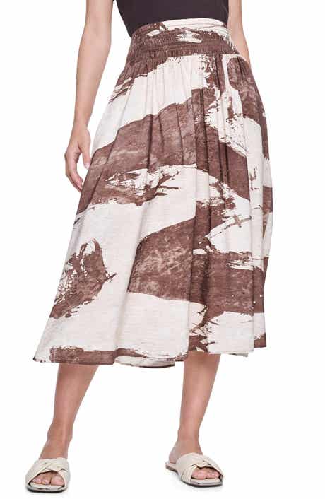 DKNY Smock Waist Pleated Skirt