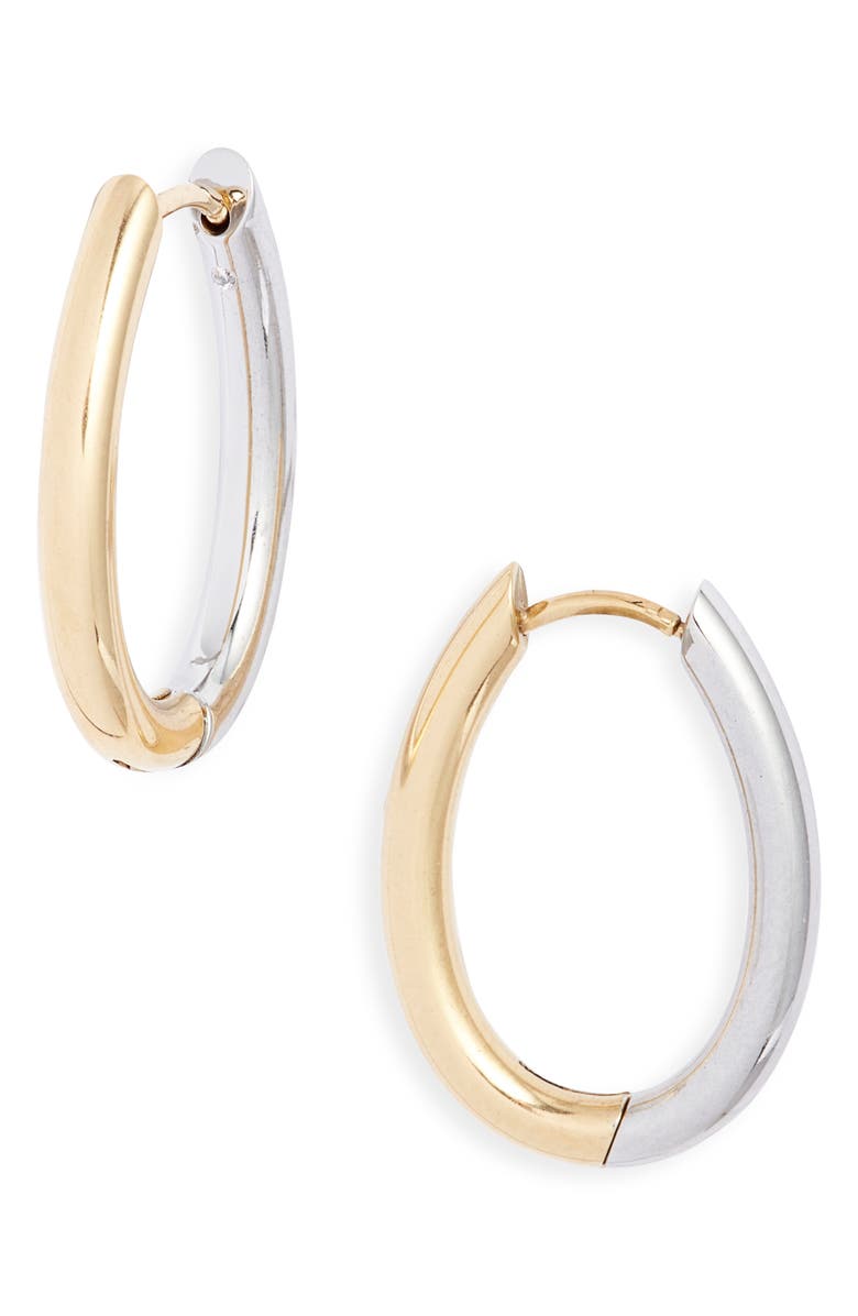 Nordstrom Waterproof Two-Tone Oval Hoop Earrings, Main, color, Gold- Silver