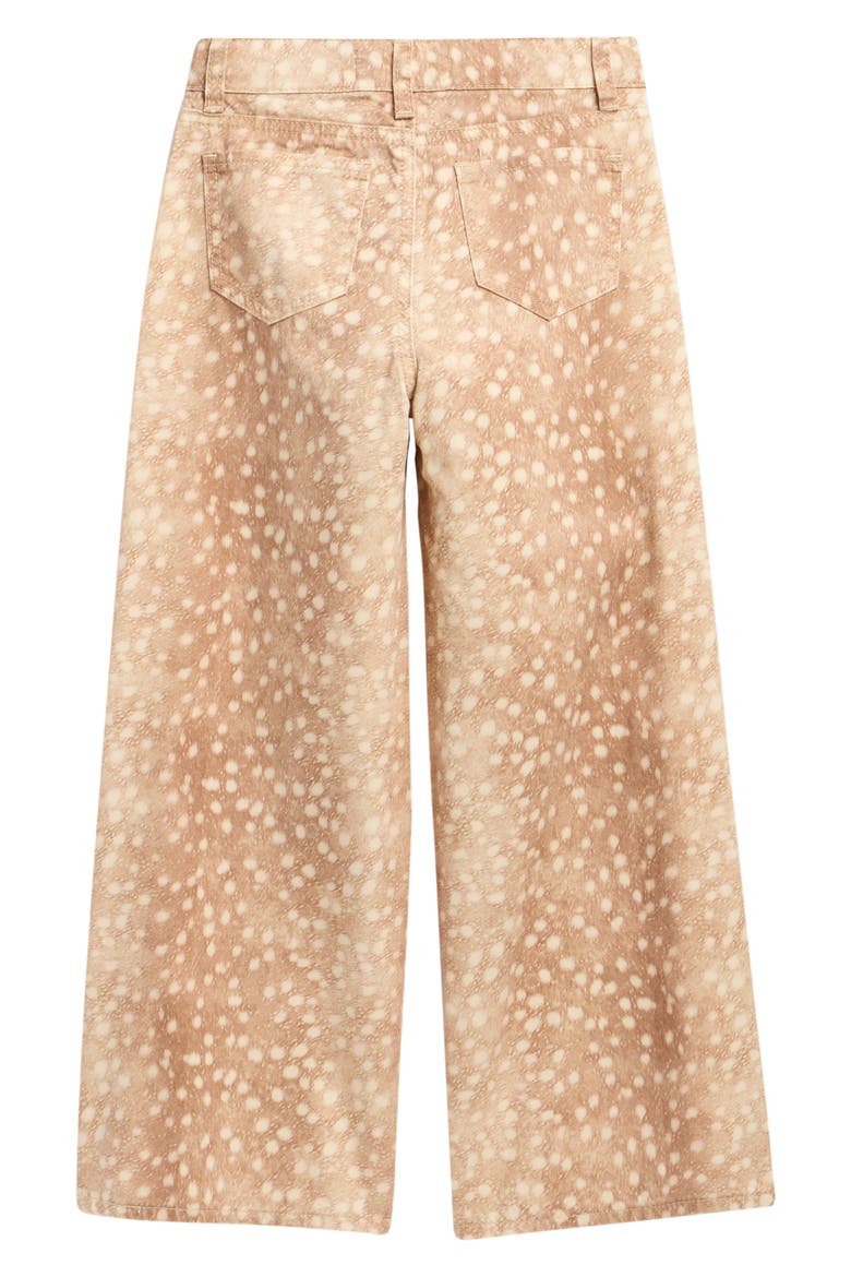 Kids' Fawn Print Wide Leg Jeans, Alternate, color, BROWN FAWN