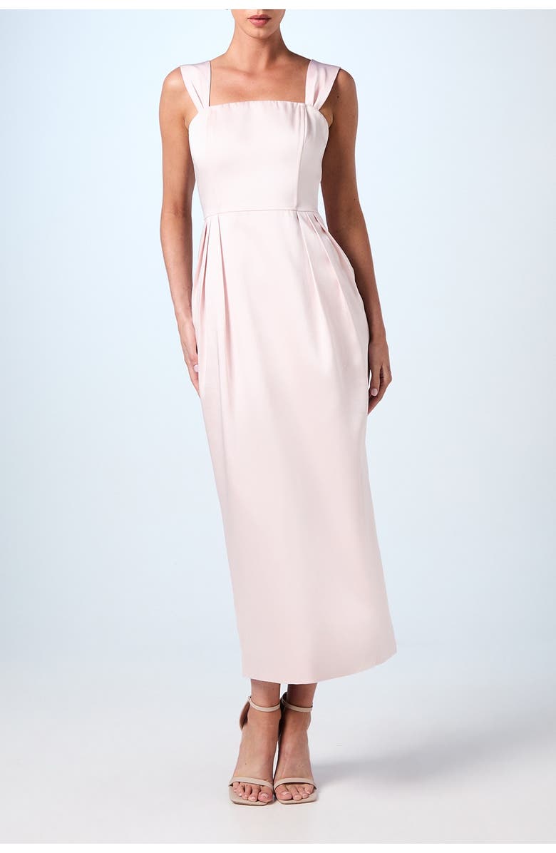 Coast Corset Column Midi Bridesmaids Dress, Alternate, color, Blush