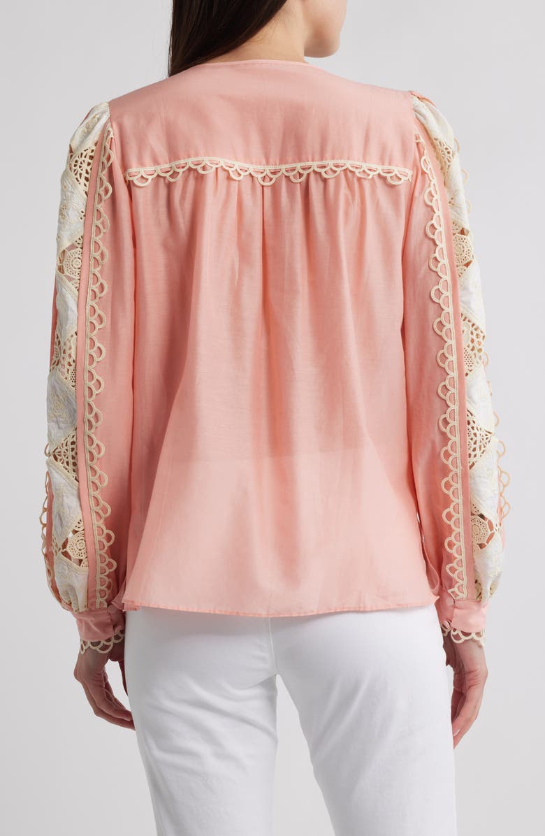 KOBI HALPERIN Novi Lace Cotton & Silk Top, Alternate, color, Quartz