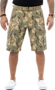 XRAY Belted Cotton Twill Cargo Shorts