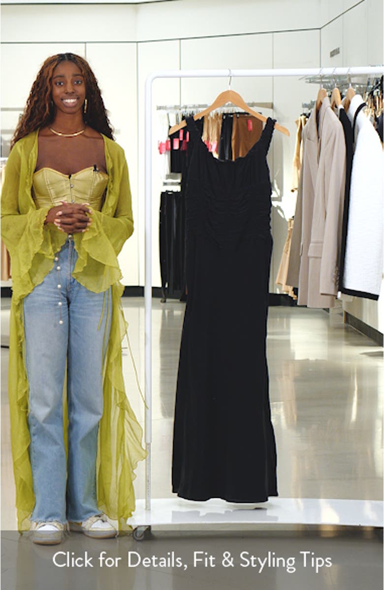 Nic Ruched Sleeveless Silk Maxi Dress, sales video thumbnail