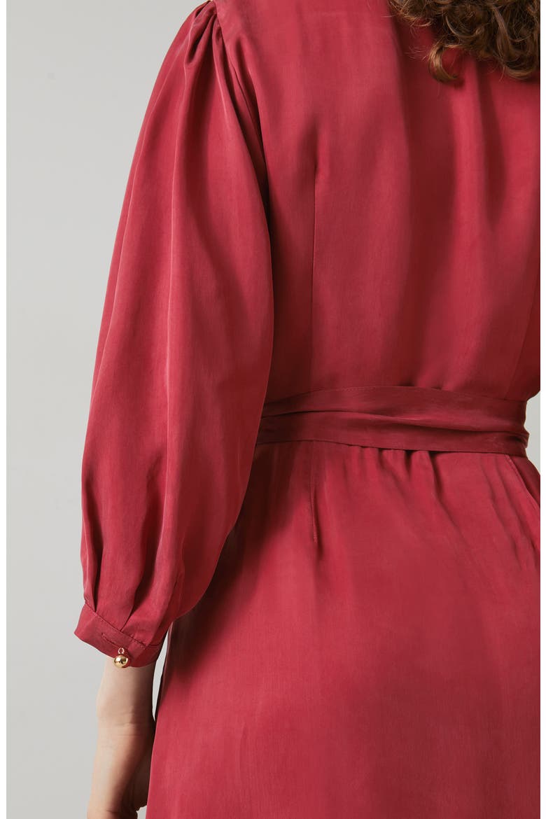 Iris Long Sleeve Wrap Dress, Alternate, color, RED-BURGUNDY