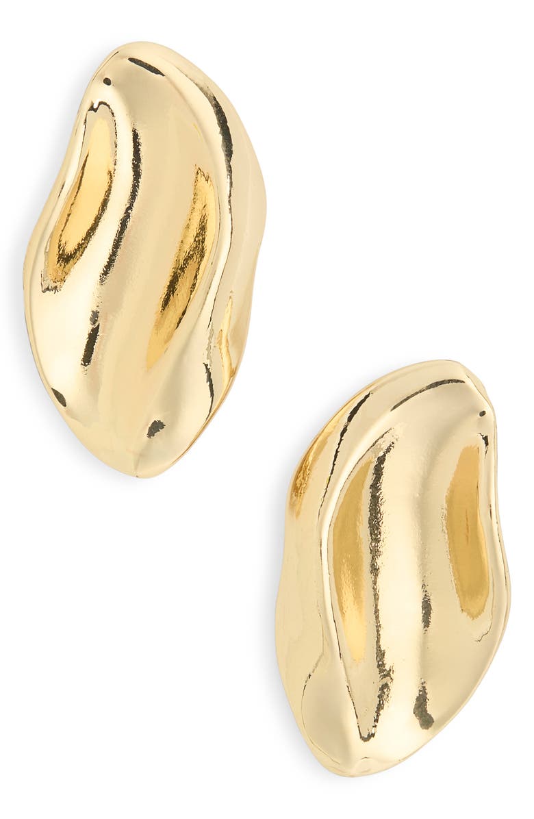 Cara Molten Oval Stud Earrings, Main, color, Gold