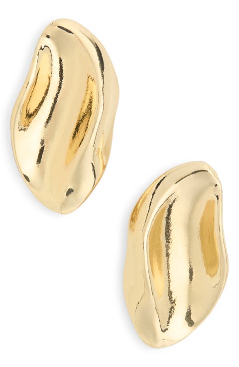 Molten Oval Stud Earrings