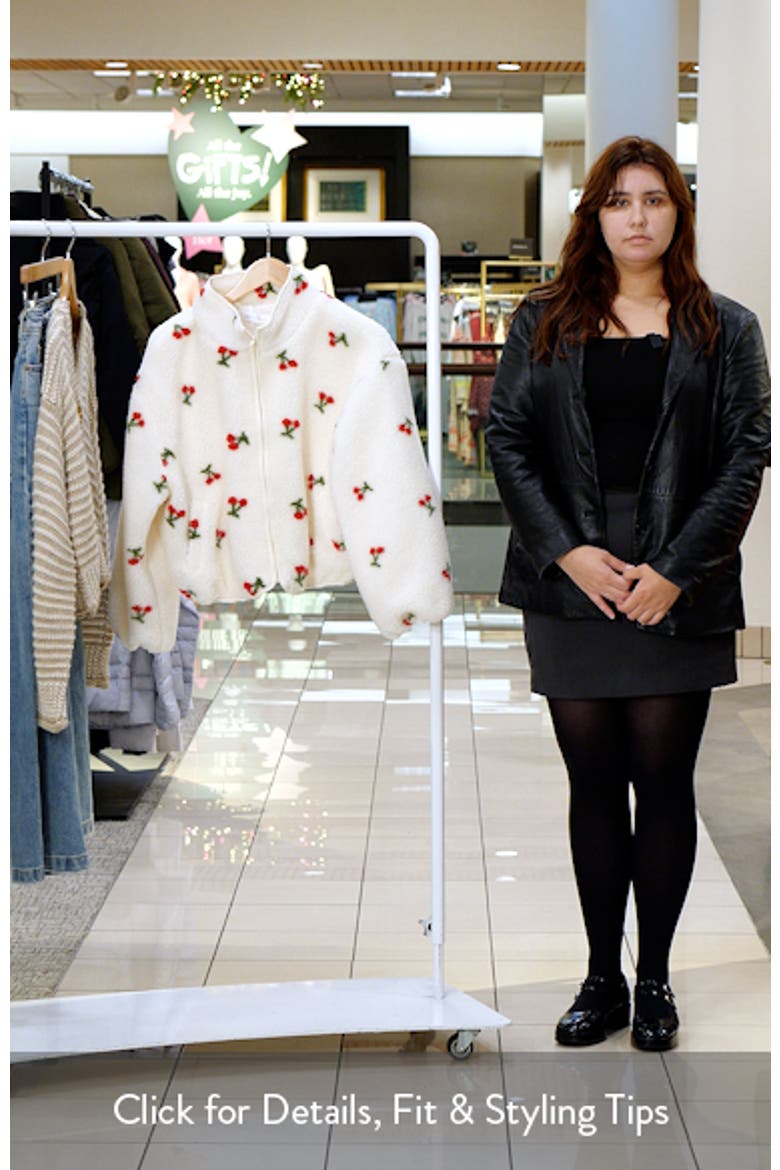 Cherry Print High Pile Fleece Jacket video