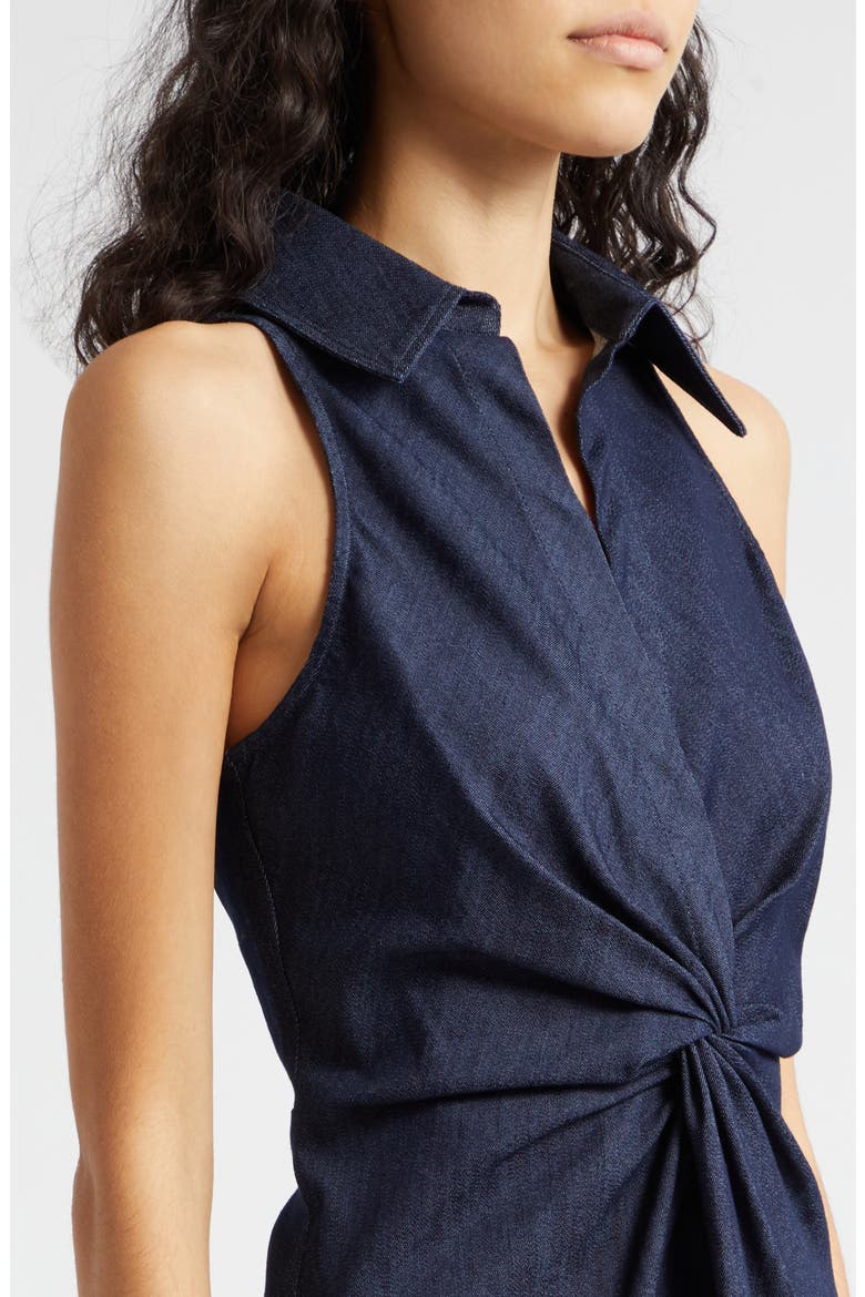 McKenna Twist Detail Sleeveless Cotton Blend Dress, Alternate, color, INDIGO