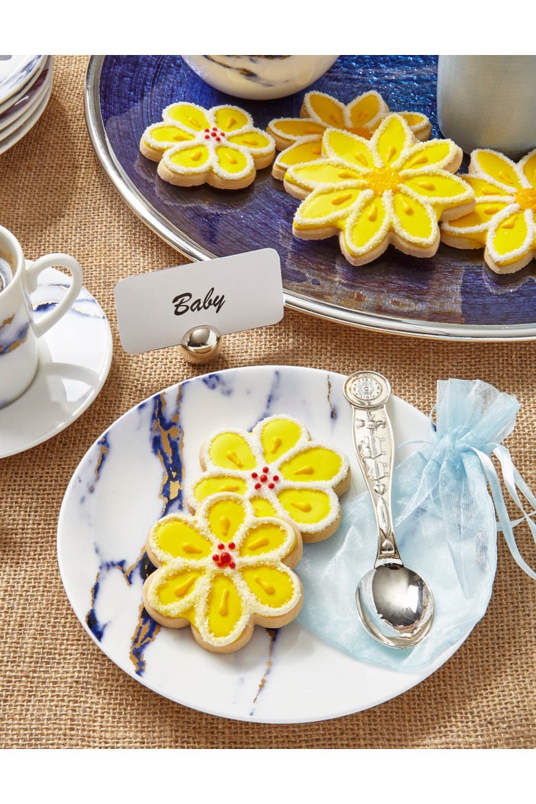 Marble Azure Salad / Dessert Plate, Alternate, color, White