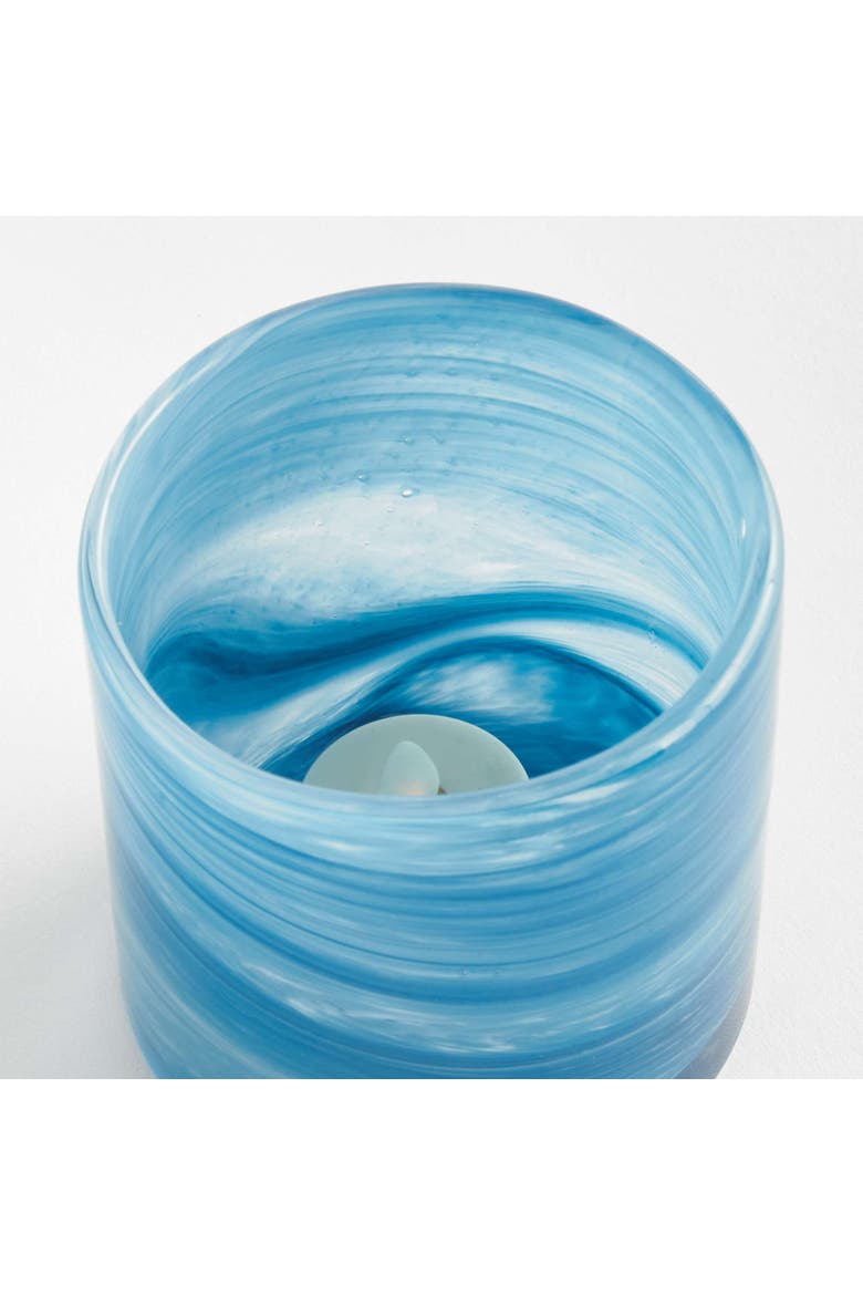 Barclay Butera Seaside Glass Hurricane, Alternate, color, Blue