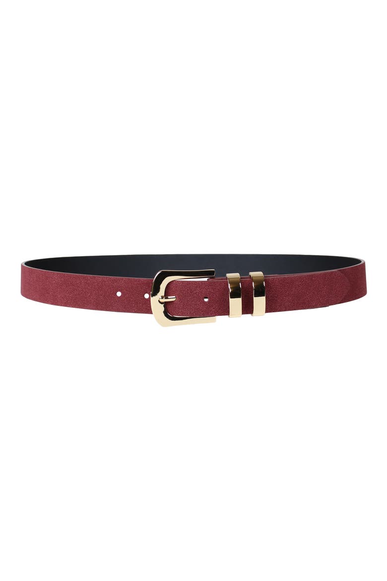 Double Keepers Faux Leather Belt, Main, color, OXBLOOD