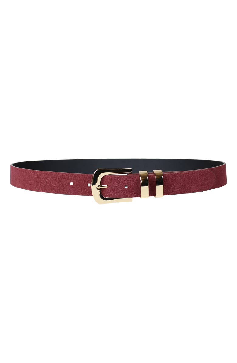 Linea Pelle Double Keepers Faux Leather Belt, Main, color, Oxblood