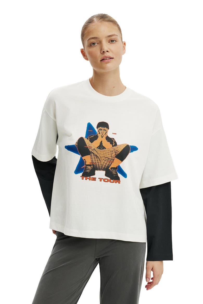 Women's Lcn Double Oversized Graphic Tee, Main, color, Billie Eilish On Tour