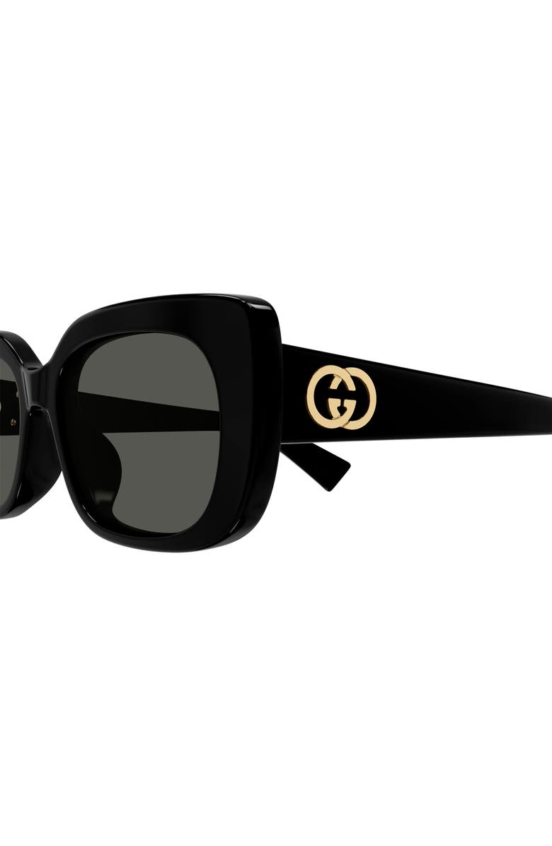 Gucci 55mm Square Sunglasses, Alternate, color, Black