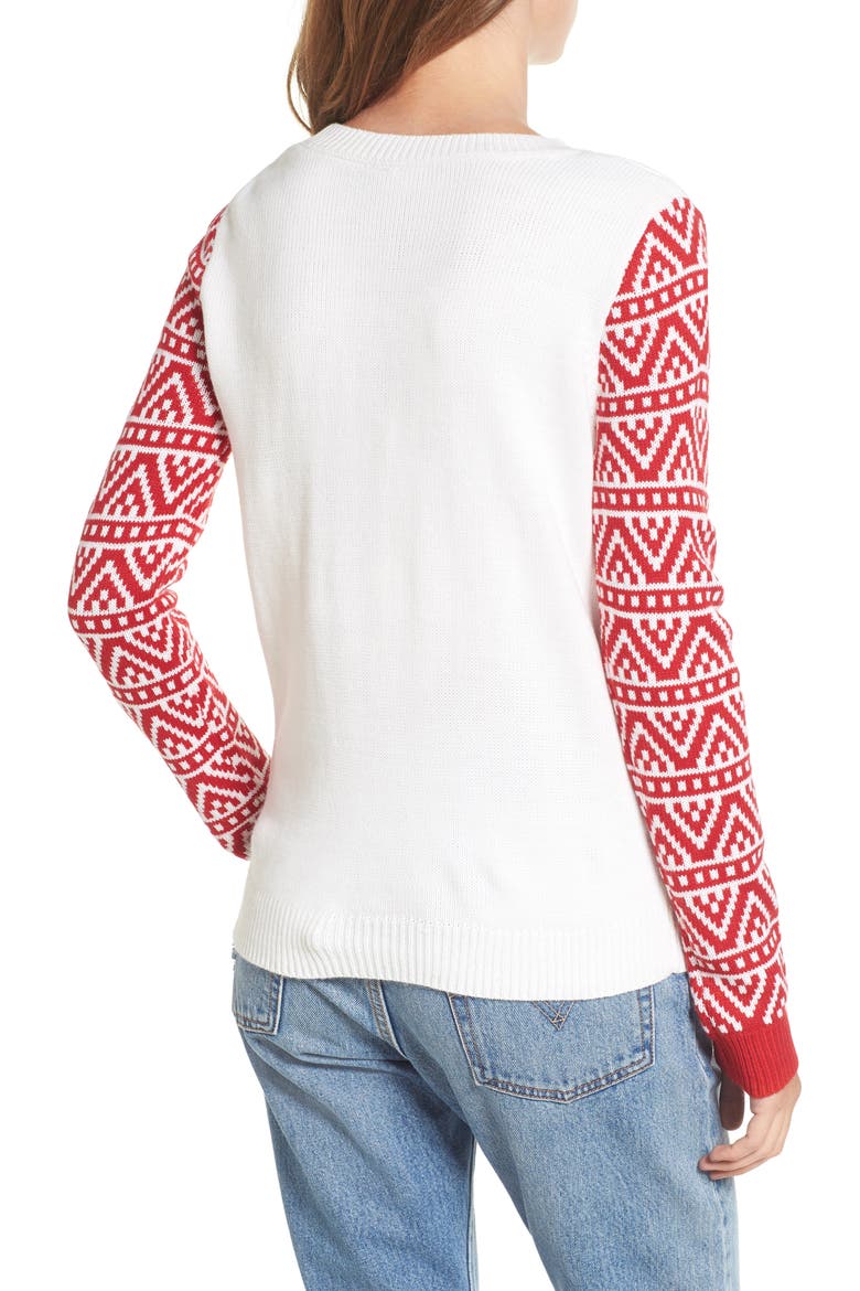 Snowman Wreath Sweater, Alternate, color, SNOWMAN WREATH