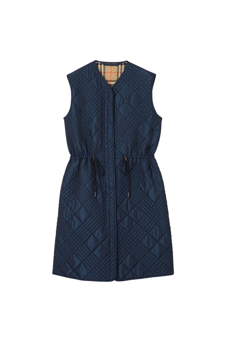 Burberry Micro Check-stitch Nylon Blend Gilet, Alternate, color, Silhouette Blue