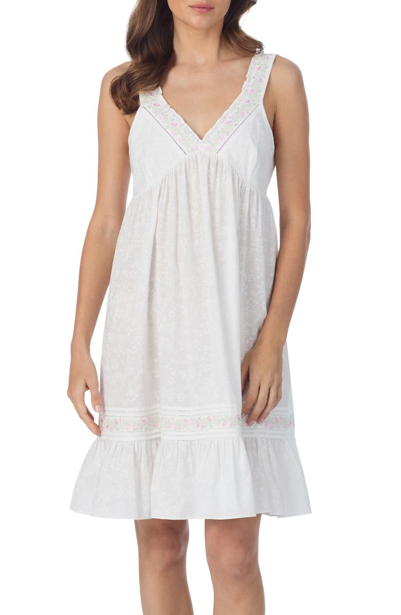 Eileen West Sleeveless Cotton Lawn Nightgown, Main, color, 