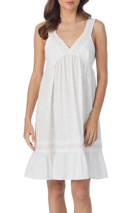 Sleeveless Cotton Lawn Nightgown