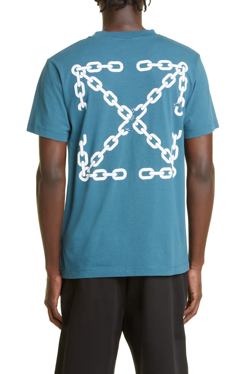 Off-White Men's Chain Arrow Cotton Logo Tee, Alternate, color,