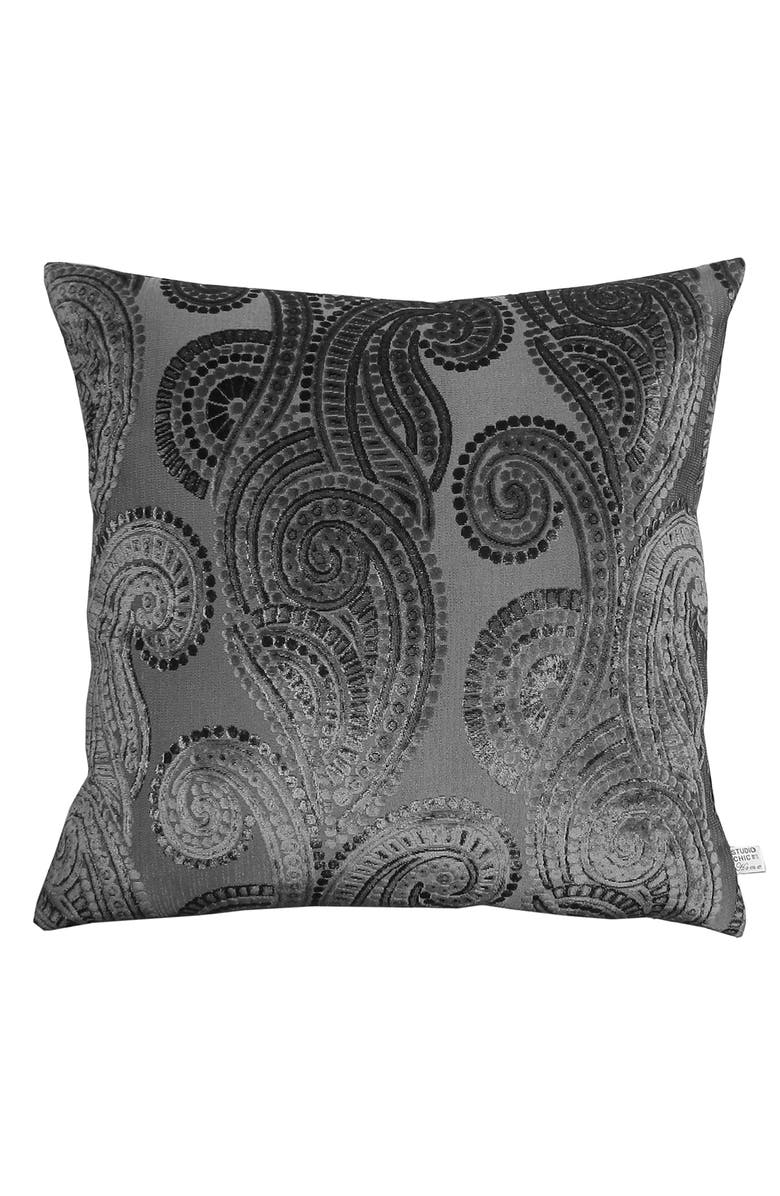 STUDIOCHIC Penelope Jacquard Accent Pillow, Main, color, Charcoal