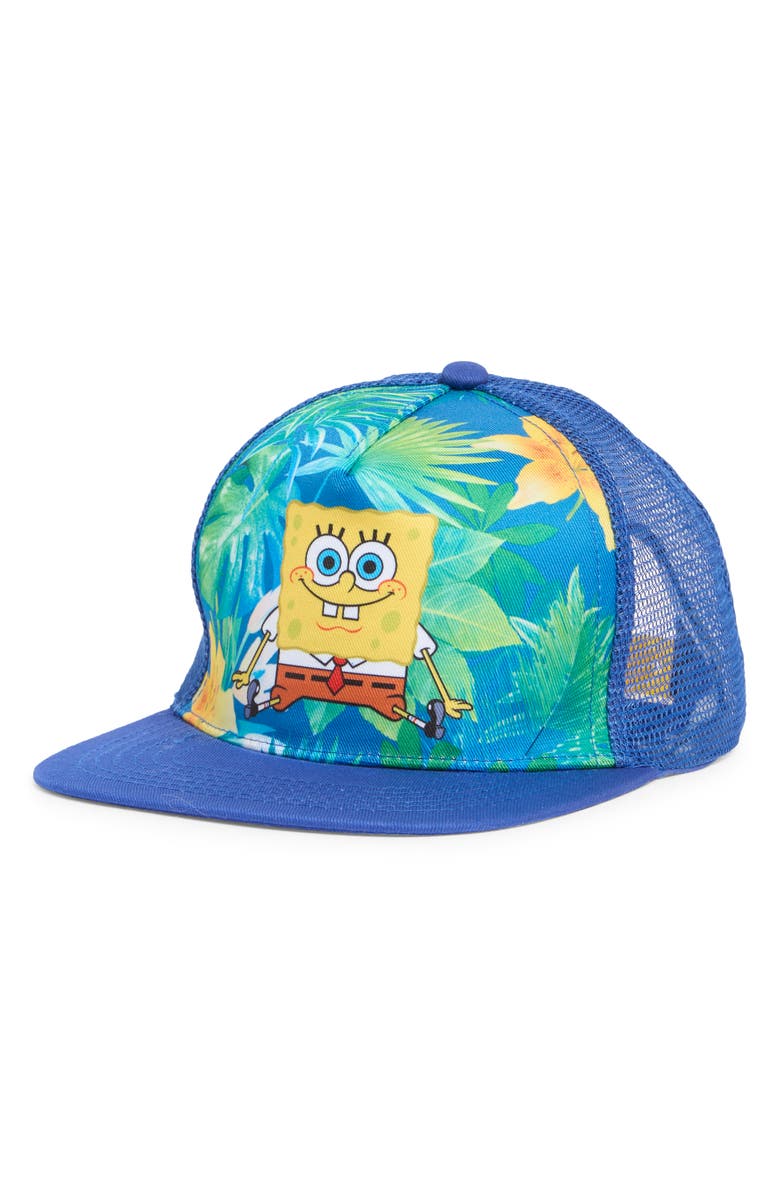 USPA ACCESSORIES Kids' SpongeBob Tropical Trucker Hat, Main, color, Blue