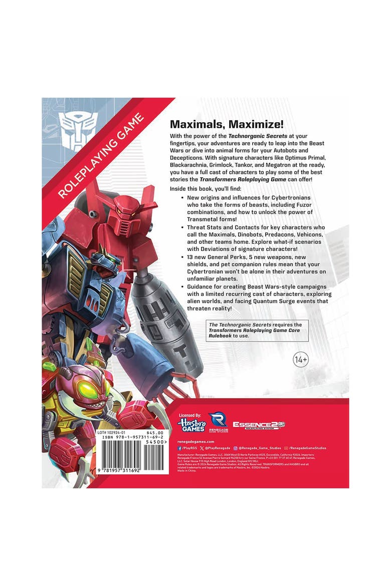 Transformers Rpg Technorganic Secrets Sourcebook, Alternate, color, Multicolored