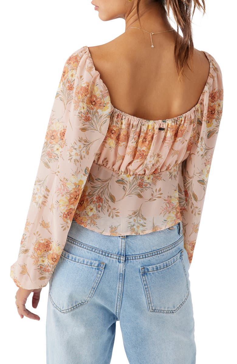 O'Neill Noa Naya Floral Babydoll Shirt, Alternate, color, Rose Dust