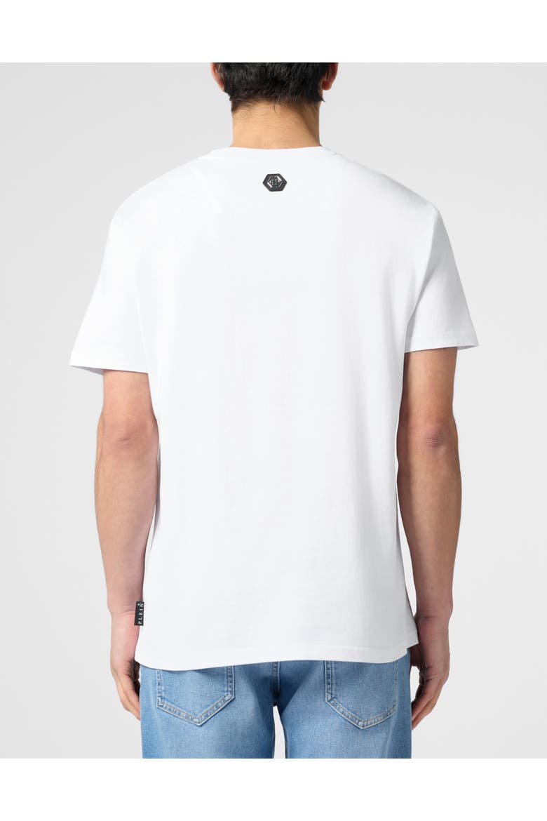 Round Neck T-Shirt Skull Stones Men, Alternate, color, white/black