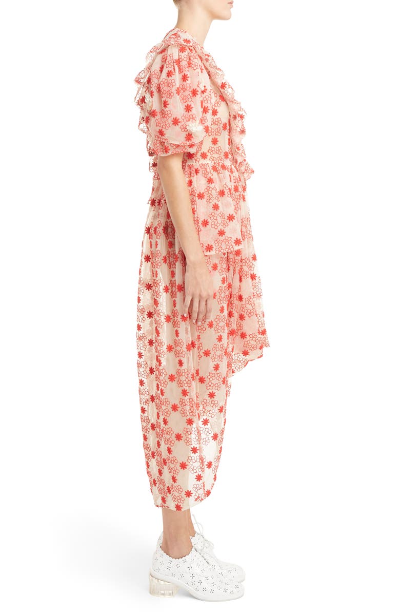 Simone Rocha Embroidered Puff Sleeve Dress, Alternate, color,