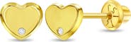 In Season Jewelry 14k Genuine Diamond Heart Earrings