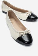 Forever & Always Shoes Rayne Cap Toe Leather Ballet Flat